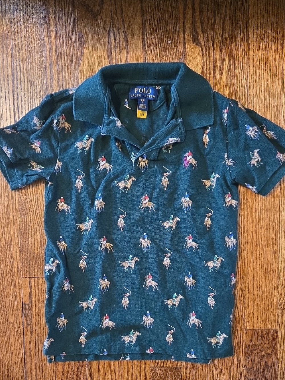 Polo by Ralph Lauren Dark Green Polo with All-Over Polo Player Embroidery